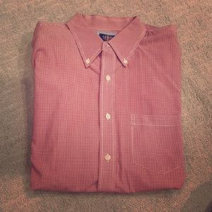 Men’s dress shirt- red checkered